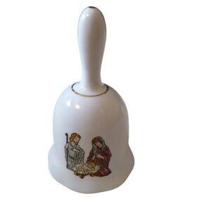 Nativity Holiday Christmas Baby Jesus Joseph Mary 5 Inch Tall Porcelain Bell CB3
